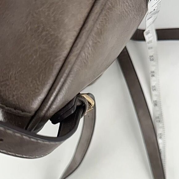 Sole Society Women's Brown Gray Faux Leather Lined Adjustable Mini Backpack Bag - Picture 9 of 13